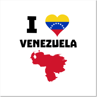 I Love VZLA - Venezuela Heart Flag T-Shirt Posters and Art